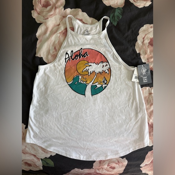 Volcom Aloha White Tank Top - Picture 1 of 6